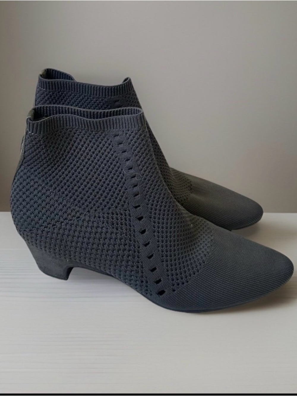 Eileen Fisher Purl Stretch Knit Sock Ankle Boots /Grey~8.5